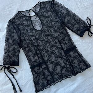 Black Lace Romantic Top
